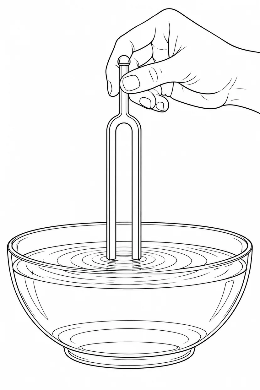 Coloriage Diapason et rides sur l’eau