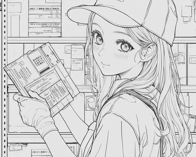 Dibujo de Chica de la Oficina de Correos para colorear