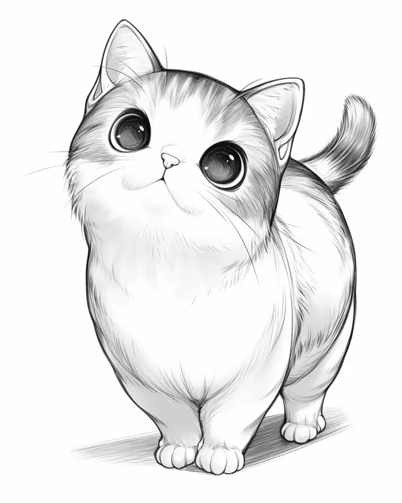 Desenho de Gatinho Fofo para colorir