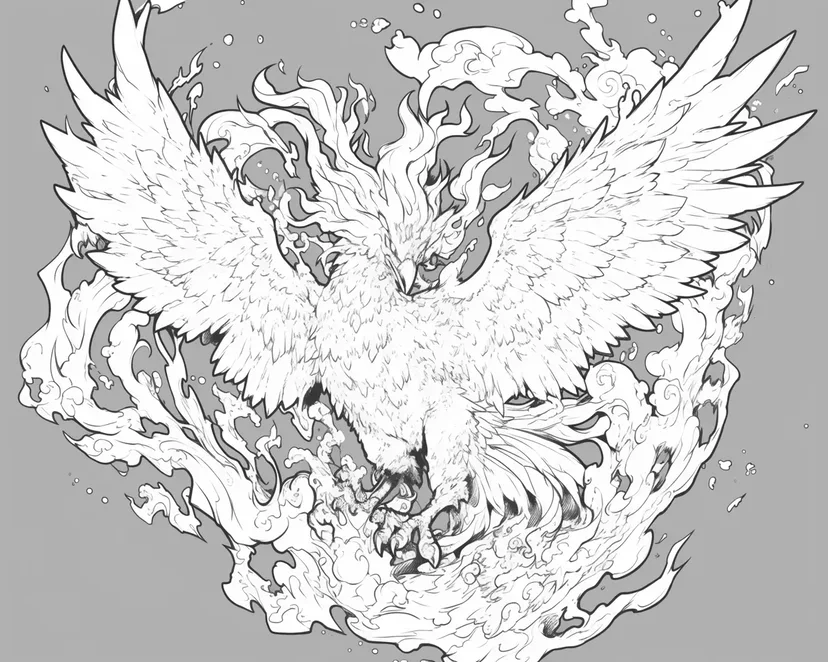 Gambar mewarnai Phoenix Legendaris