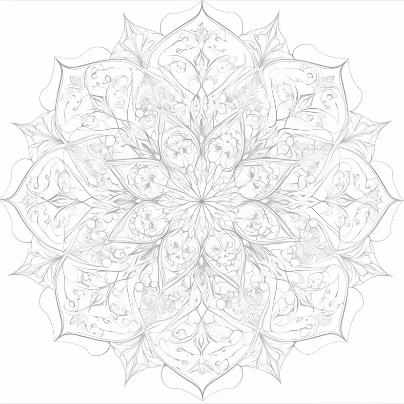 Dibujo de Hermosa Mandala Floral para colorear