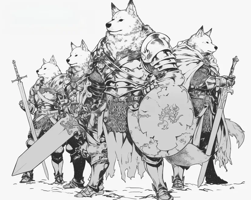 Dog Knights coloring page