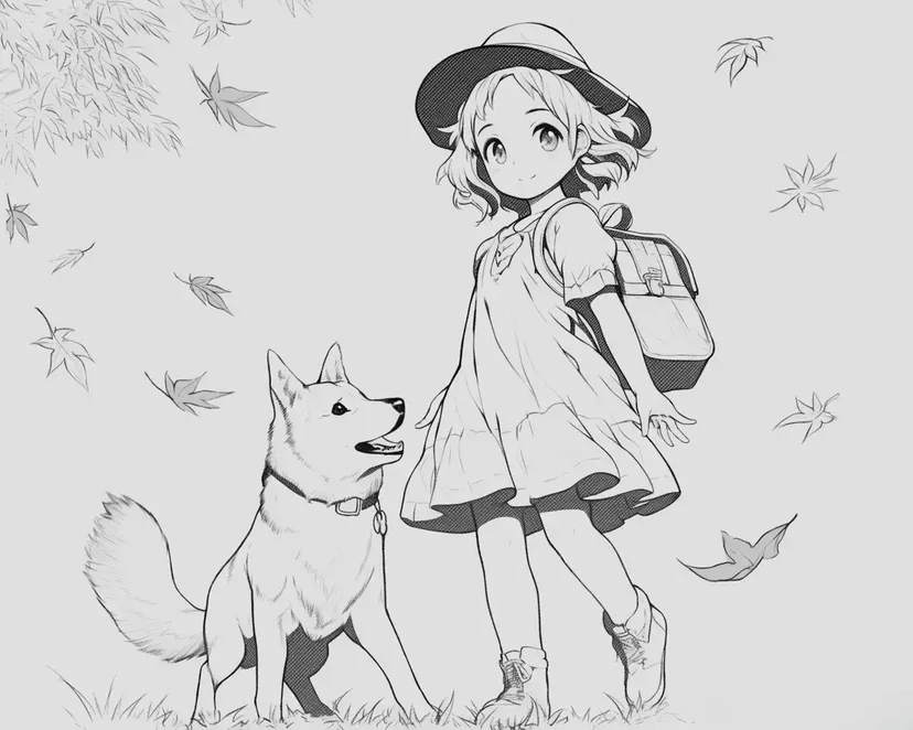Desenho de Passeio de Outono para colorir