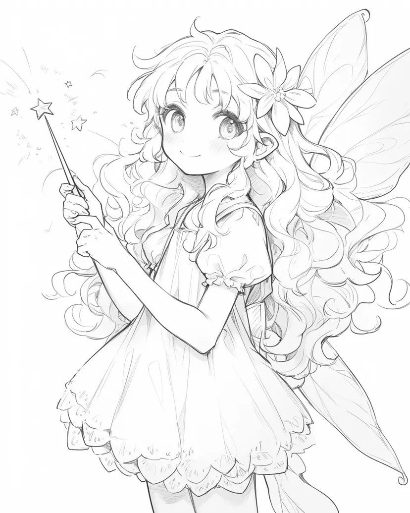 魔法の妖精の塗り絵