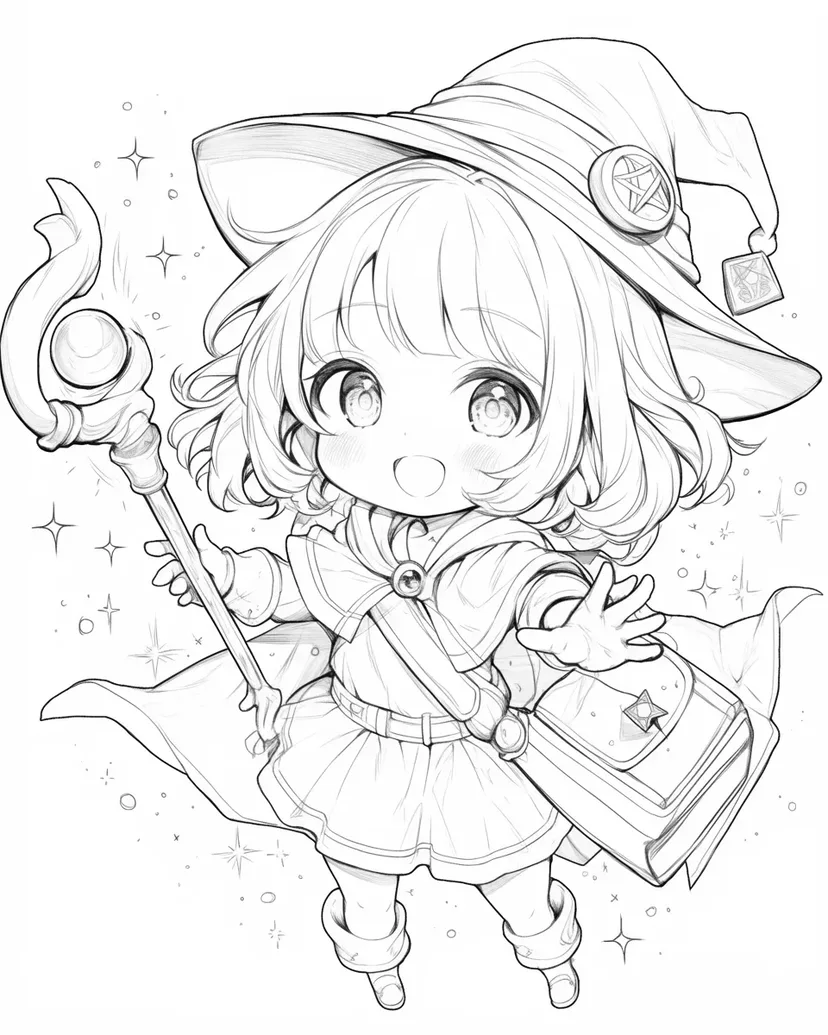 Desenho de Aventura do Pequeno Mago para colorir