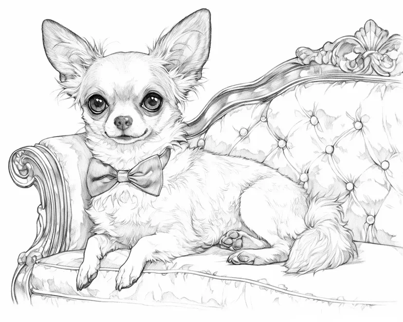 Dibujo de Chihuahua Elegante para colorear