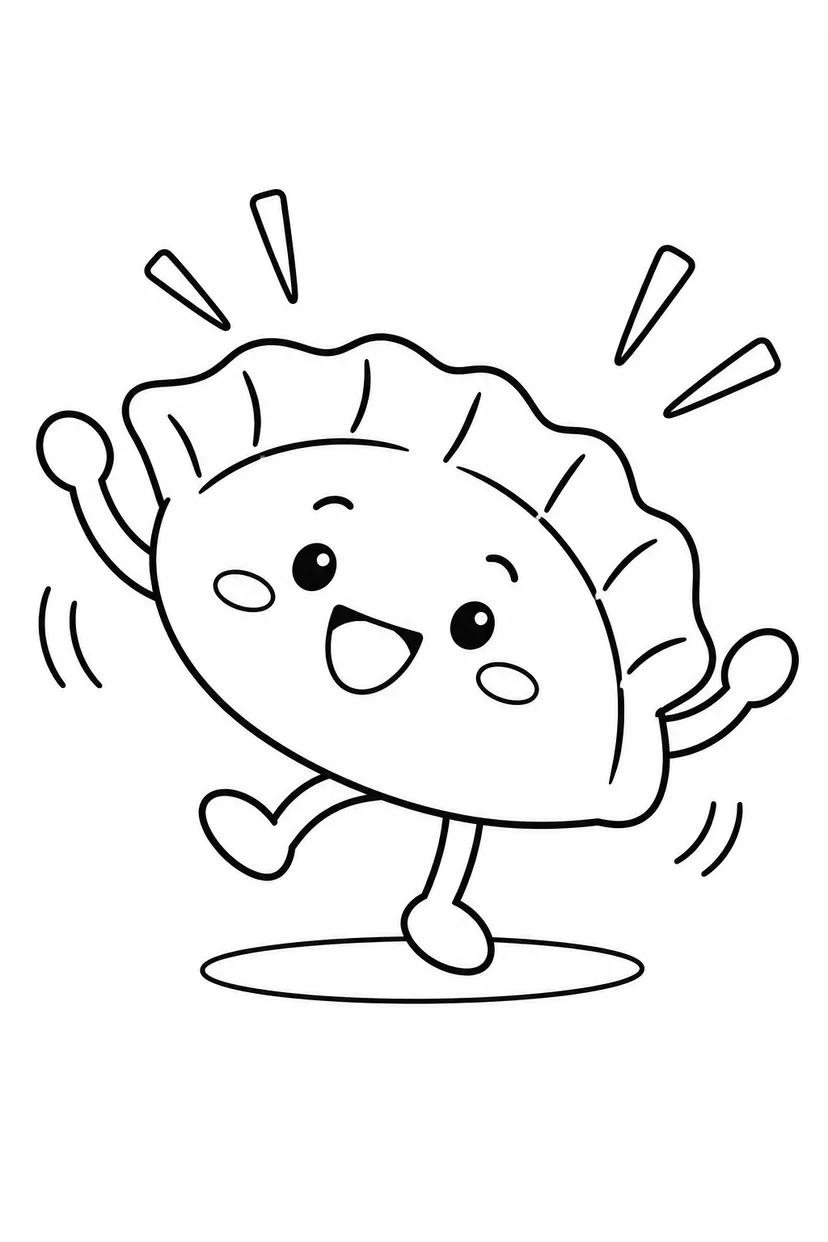 ぎょうざのちいさなダンスの塗り絵