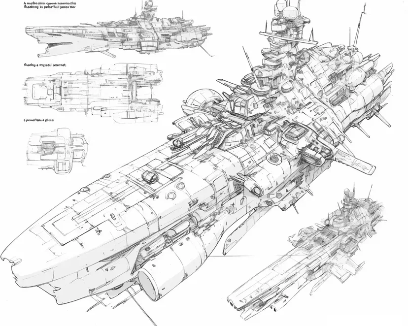 Dibujo de Acorazado Espacial Futurista para colorear