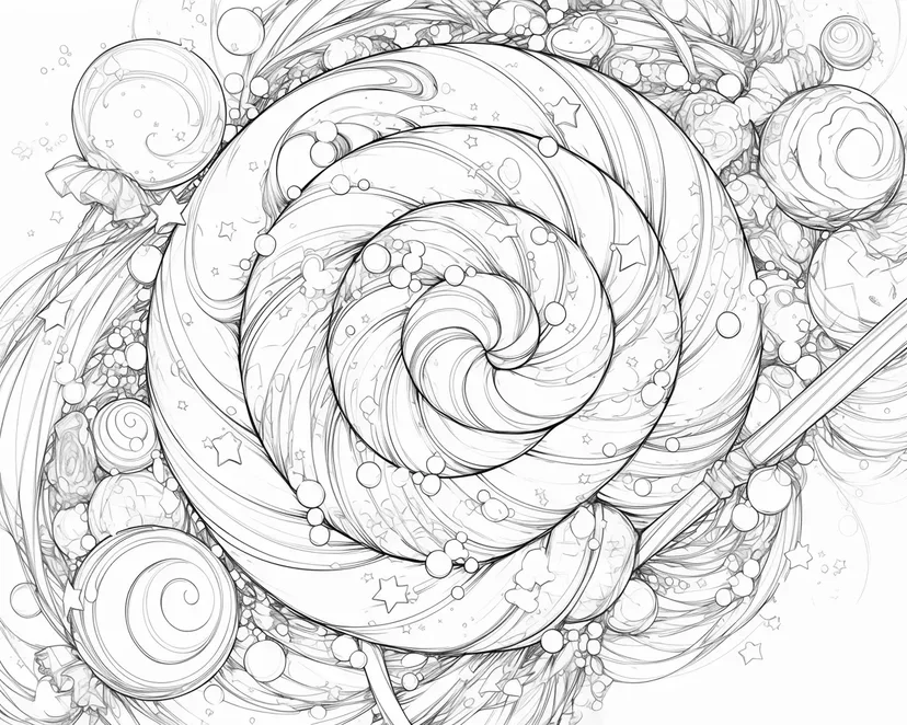 Dibujo de Sueño de Piruletas Arcoíris para colorear