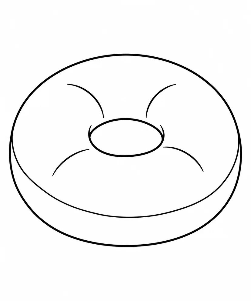 穴のあいたベーグルの塗り絵