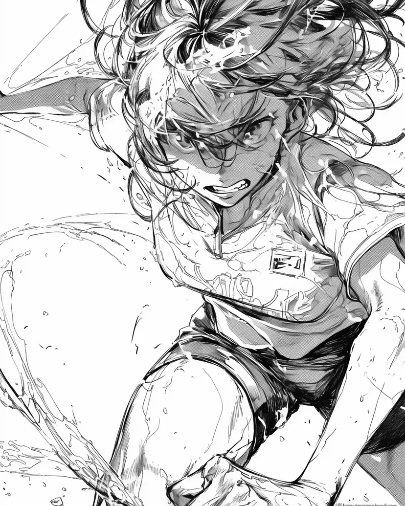 疾走するスプリンターの塗り絵