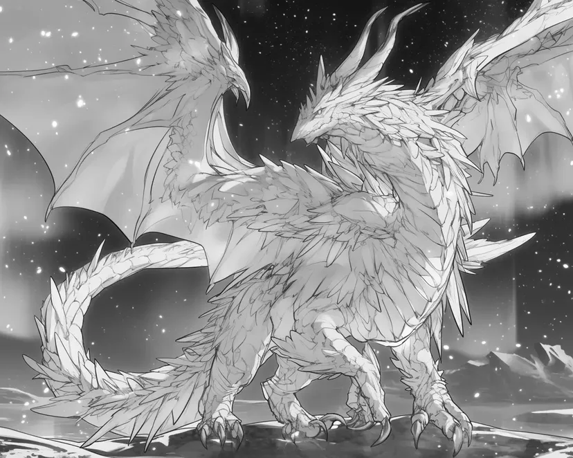 氷のドラゴンの塗り絵