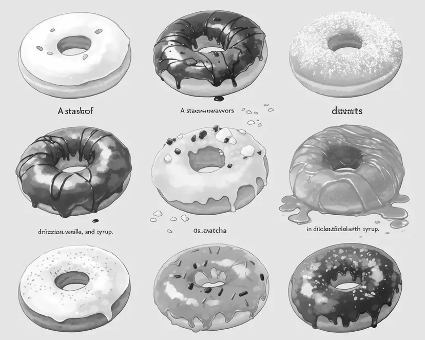 World of Delicious Donuts coloring page
