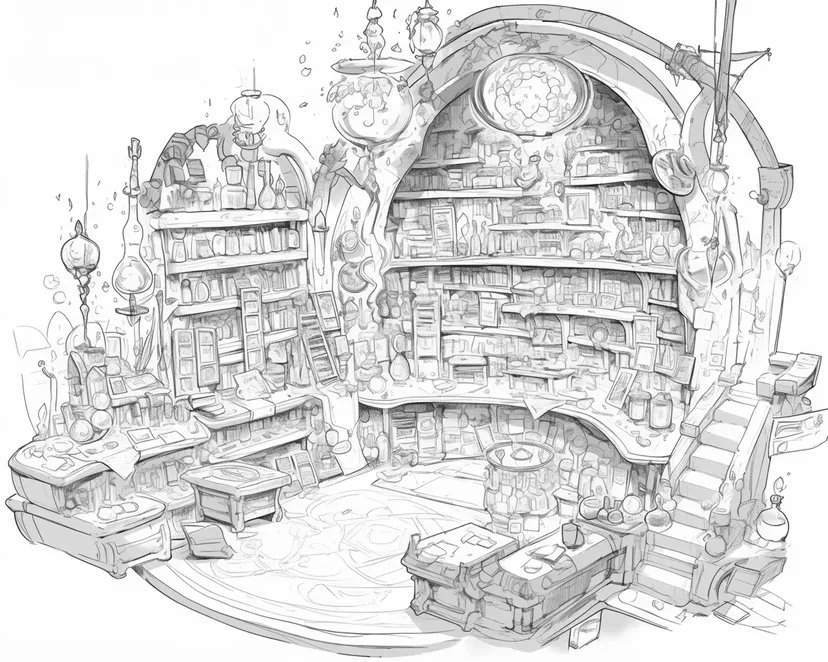 Dibujo de La Tienda de Hechizos Secretos para colorear
