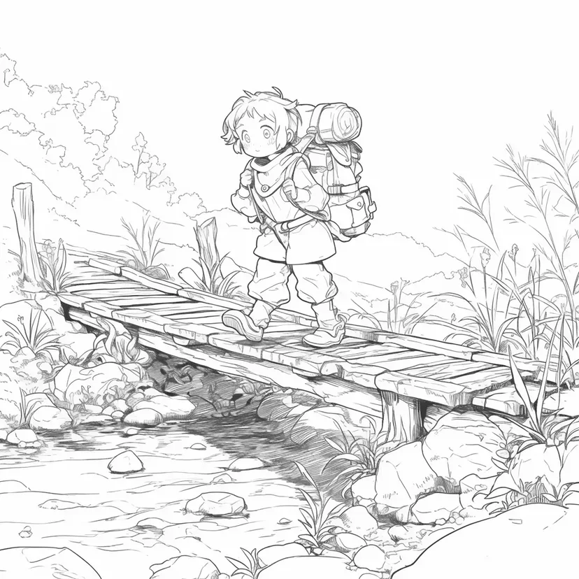 Coloriage Petit Explorateur en Aventure