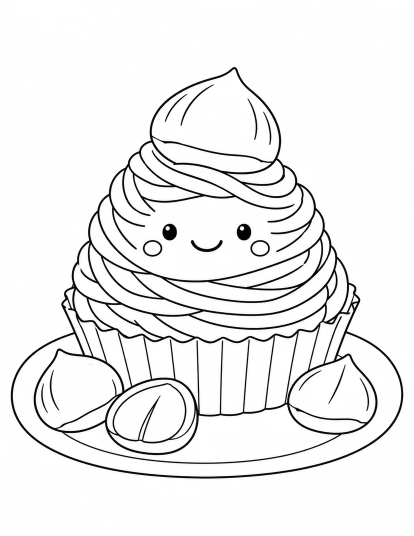 モンブランの栗ぼうしの塗り絵