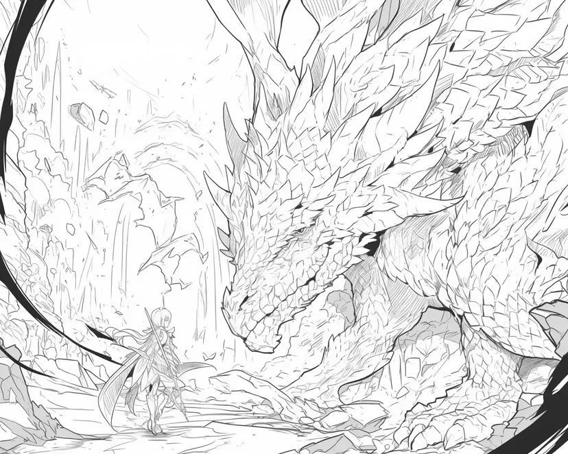 Desenho de Dragão Guardião da Dimensão para colorir