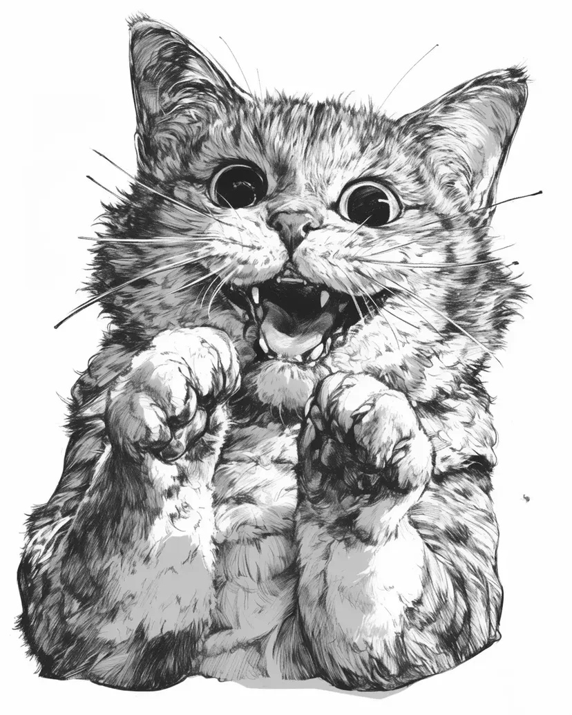 Surprised Cat coloring page