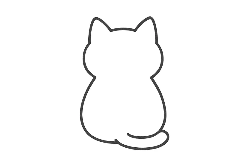 Dibujo de Vista Trasera del Gato para colorear
