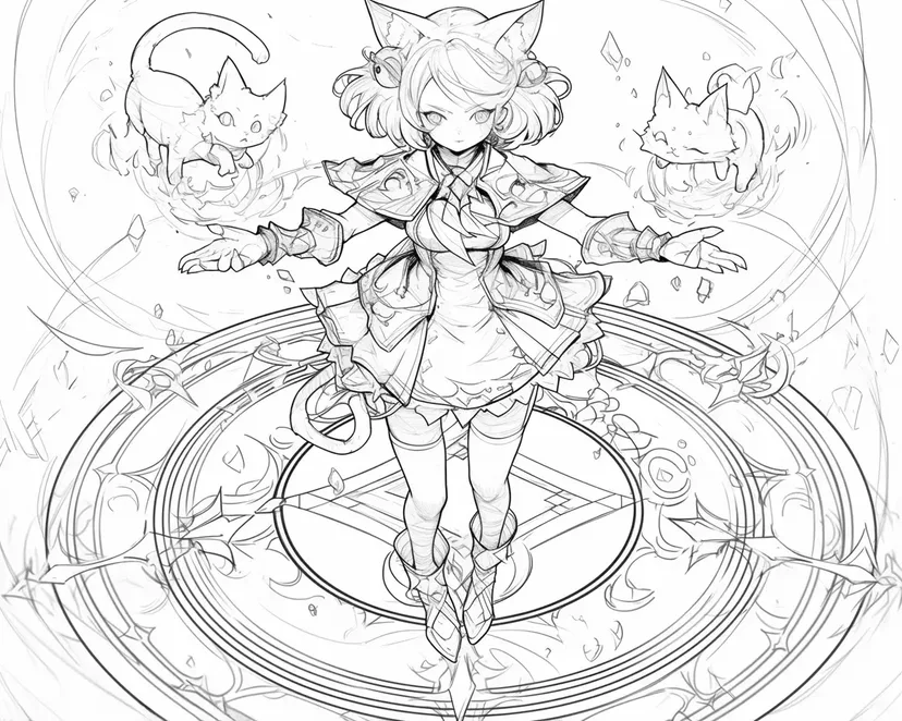 魔法召唤仪式涂色页