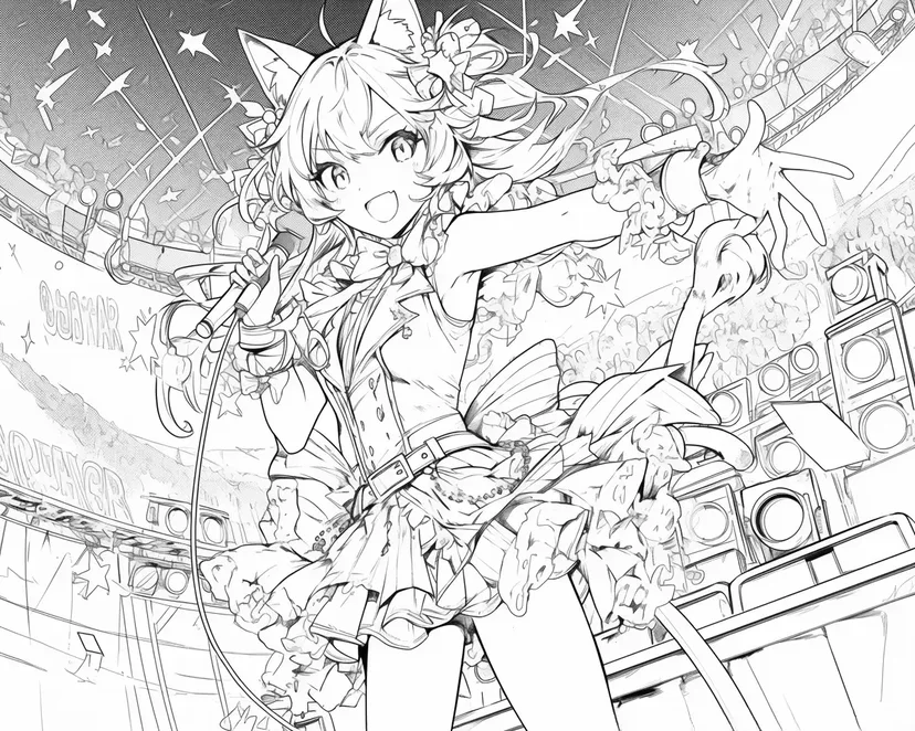 Idol's Stage Performance coloring page
