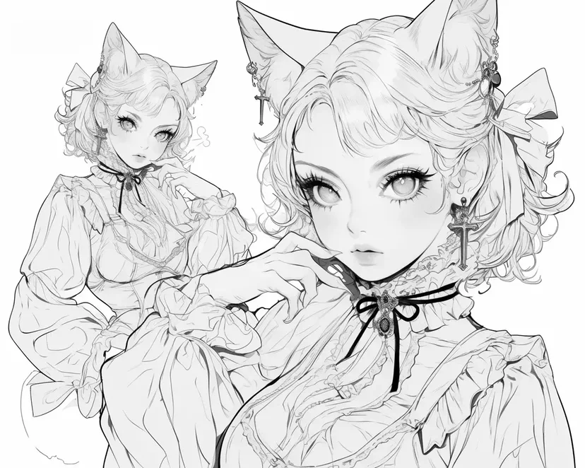 Cat-Eared Girl coloring page