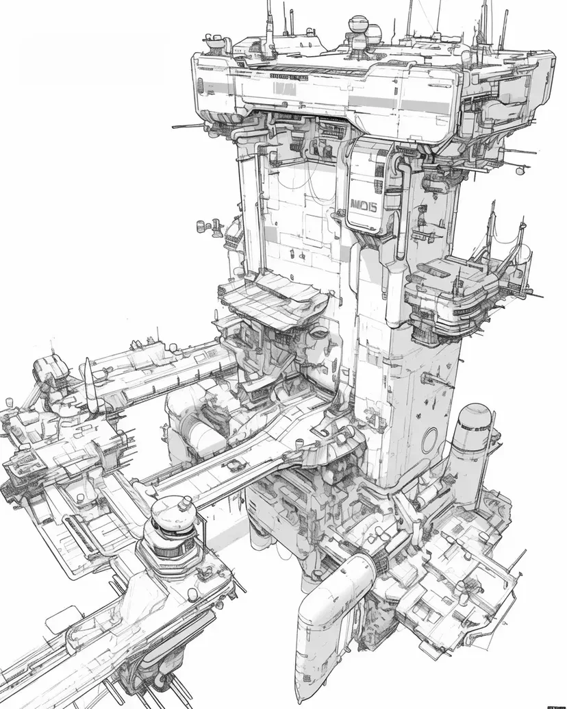 Desenho de Arranha-céu Futurista para colorir