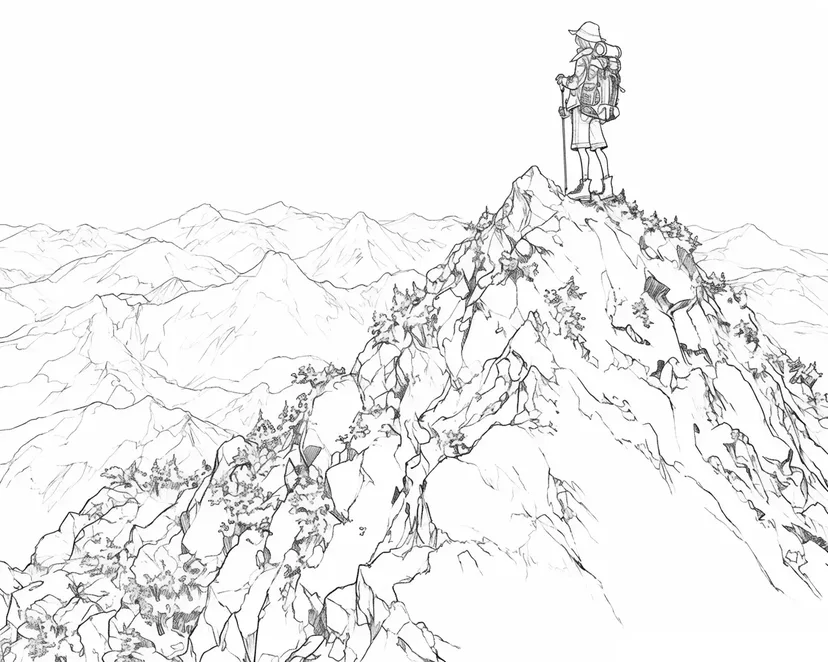 Coloriage Aventurier de Montagne