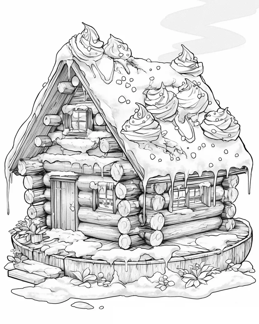 Dibujo de Cabaña de Sueños de Chocolate para colorear