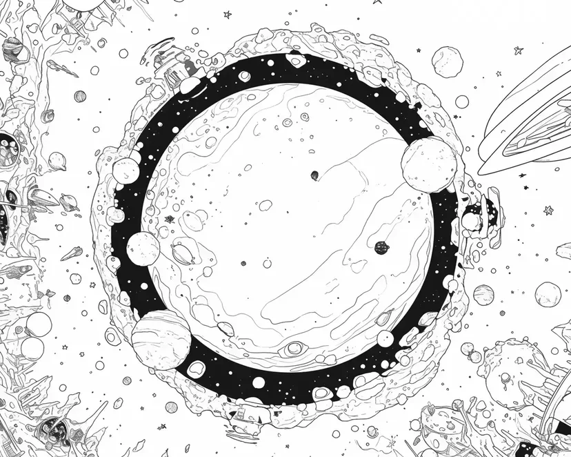 Dibujo de Planeta de Chocolate en el Espacio para colorear