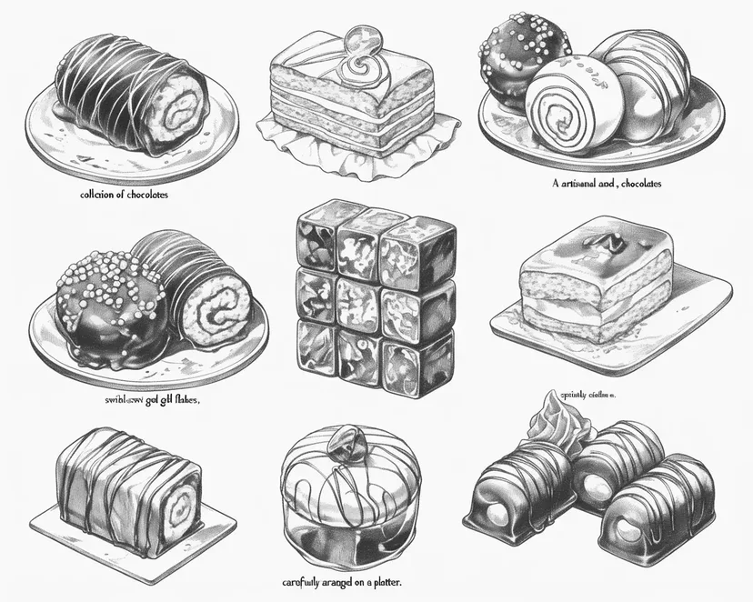Delicious Sweets Collection coloring page