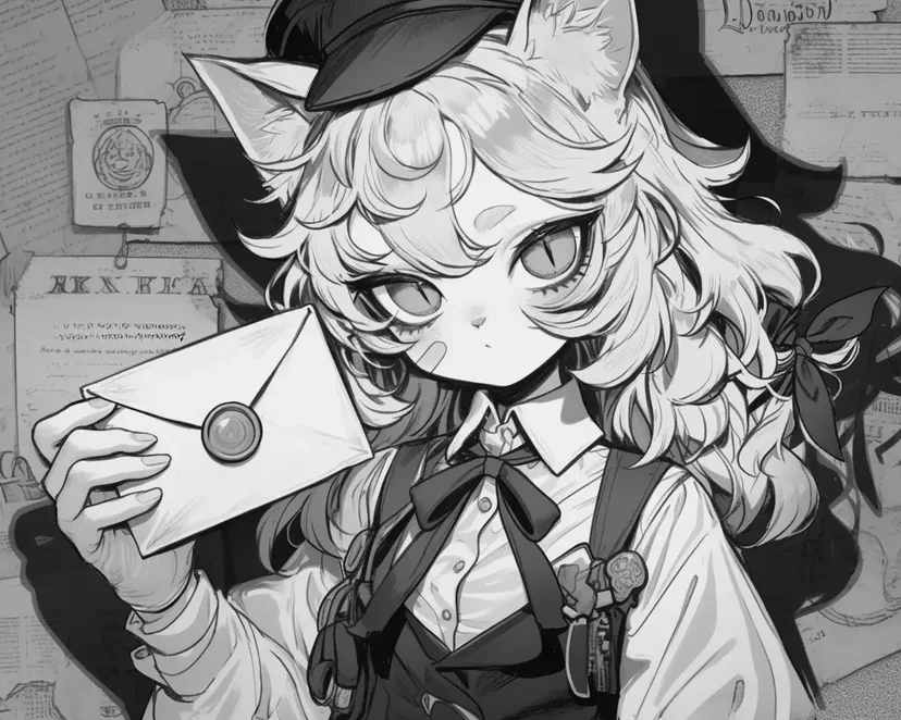 Dibujo de Chica Misteriosa con Orejas de Gato para colorear