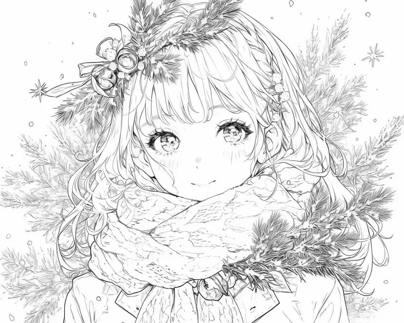 冬の微笑みの塗り絵