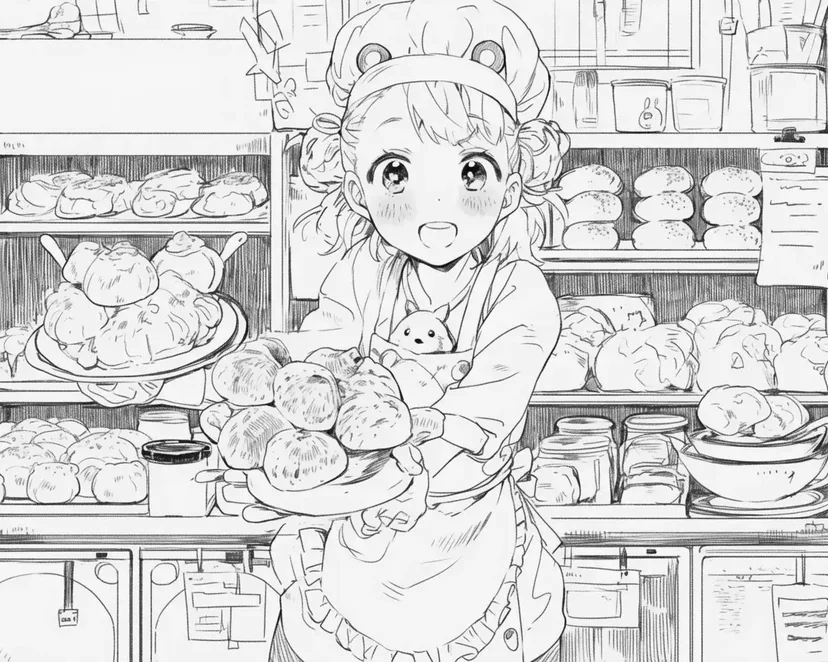 The Baker's Smile coloring page