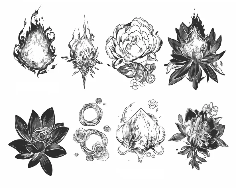Dibujo de Flores Elementales para colorear