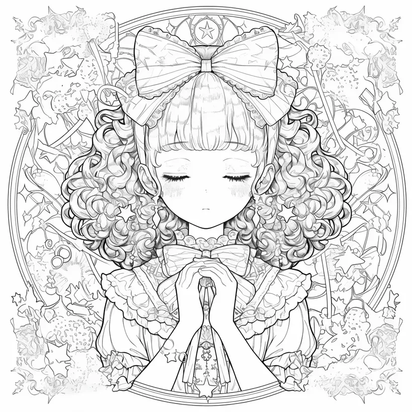 夢見る少女の祈りの塗り絵