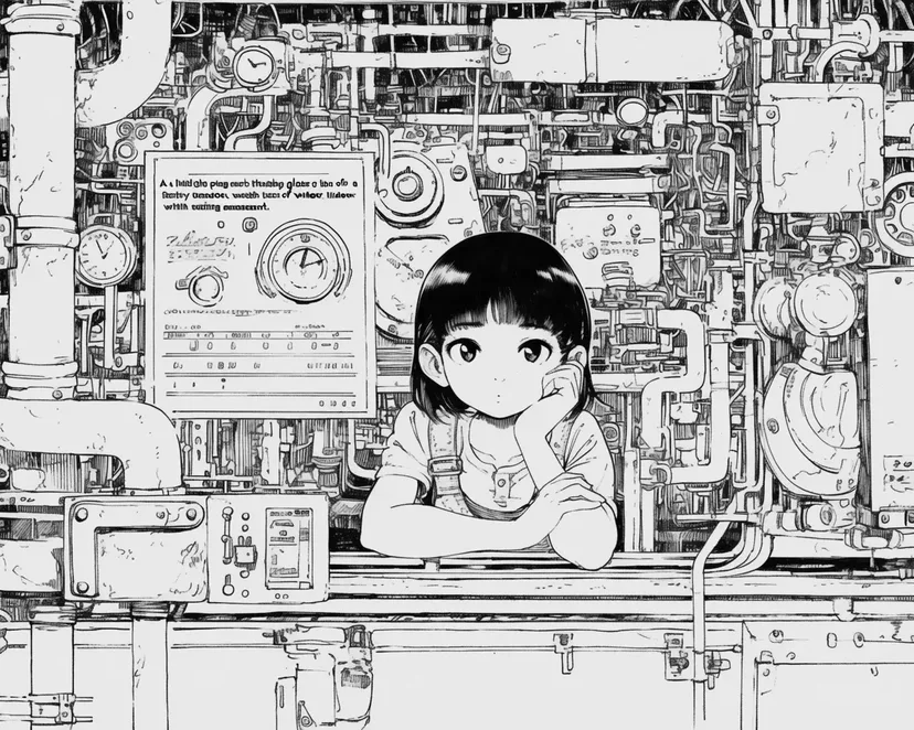 機械の中の少女の塗り絵