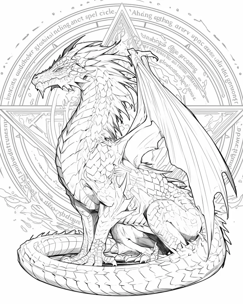 Gambar mewarnai Naga Ajaib