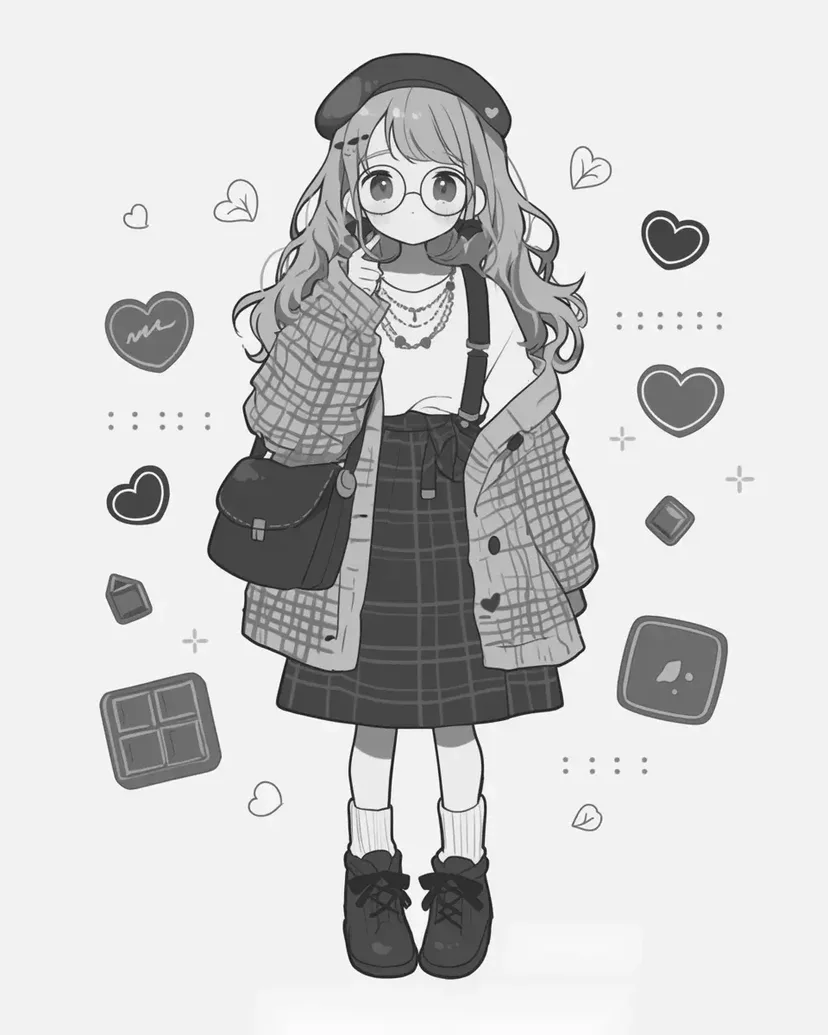Coloriage Fille de Mode Chocolat