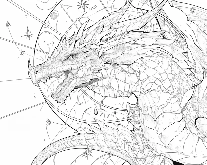 Desenho de Dragão Estrelado para colorir