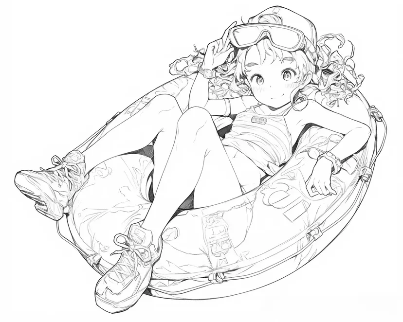 Dibujo de Chica Preparándose para el Verano para colorear