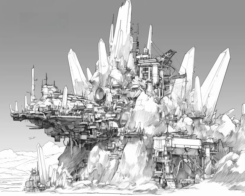 Futuristic Castle coloring page
