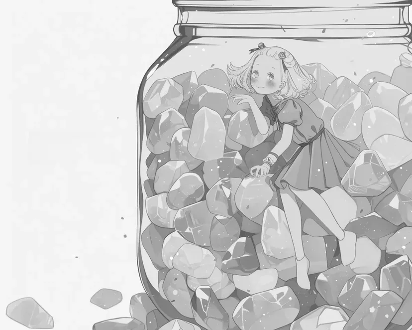ガラス瓶の中の少女