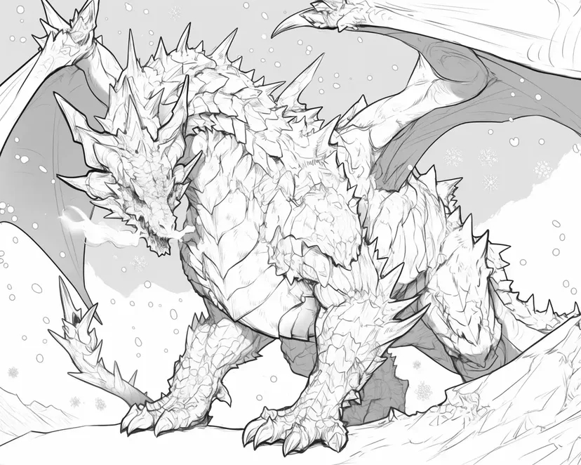 Coloriage Dragon de la Vallée de Glace