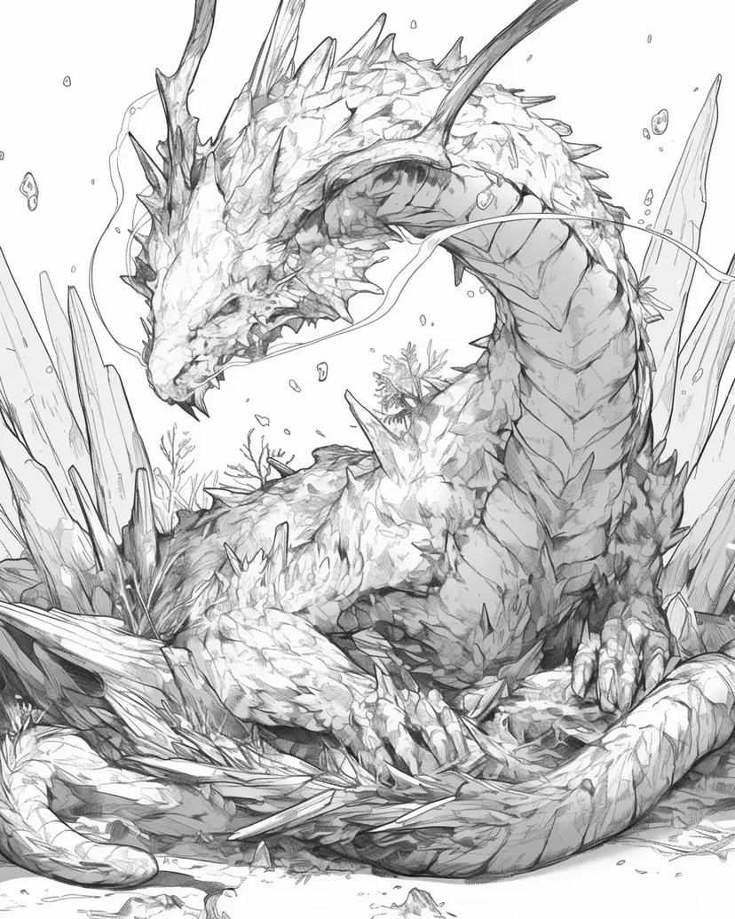 眠れるドラゴンの塗り絵