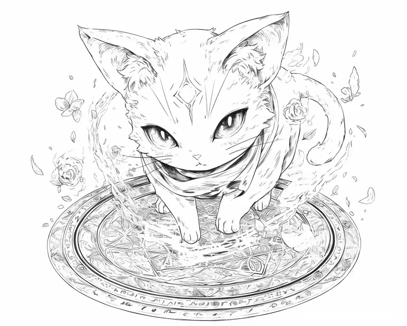 Dibujo de Gato Mágico para colorear