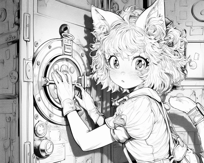 Dibujo de La Chica Gato del Café Misterioso para colorear