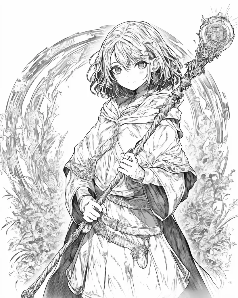 Desenho de Mago da Luz para colorir