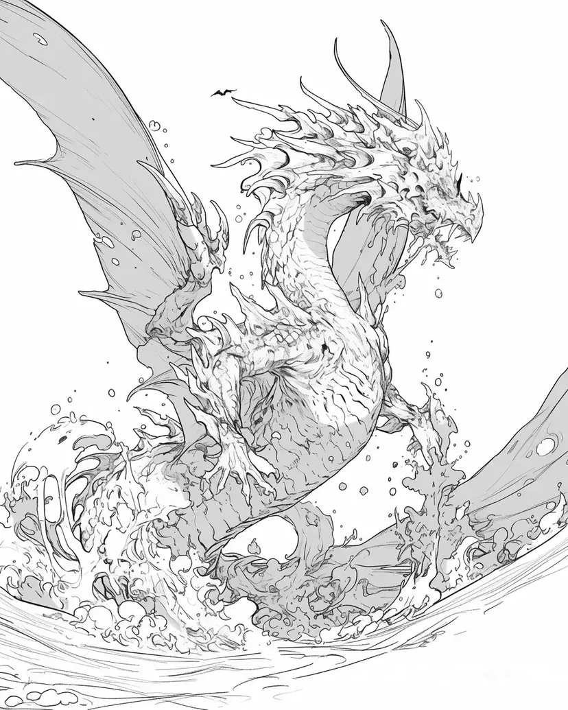 Desenho de Dragão Espirrando para colorir
