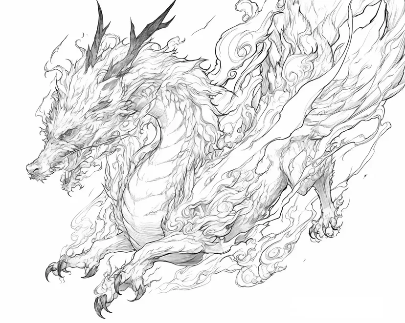 Desenho de Dragão de Fogo para colorir